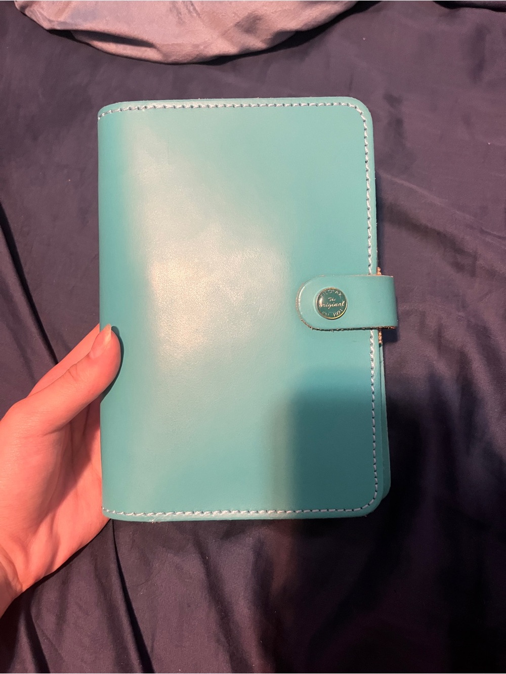 filoFAX Turquoise Leather-Look Planner Cover with Snap Closure